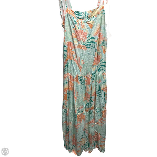 Dress Casual Maxi By kenny flowers In Green & Orange, Size: Xl