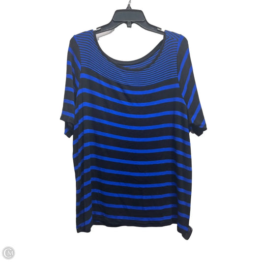 Top Short Sleeve By Lane Bryant In Black & Blue, Size: 22