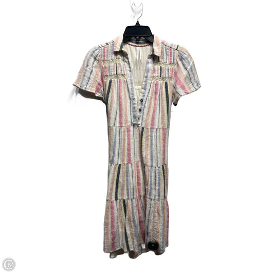 Dress Casual Short By Anthropologie In Cream & Pink, Size: Xs