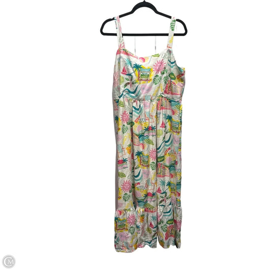 Dress Casual Maxi By Jane And Delancey In Green & Pink, Size: Xl