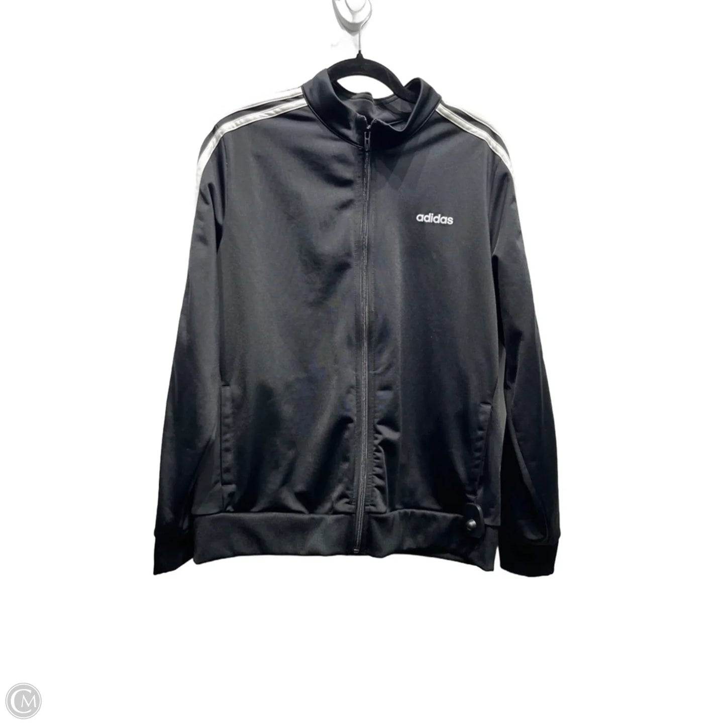 Athletic Jacket By Adidas In Black & White, Size: Xl