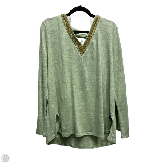 Top Long Sleeve By Chicos In Green, Size: Xl