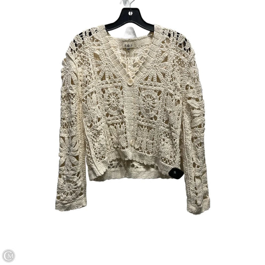 Sweater Cardigan By Pol In Tan, Size: Osfm