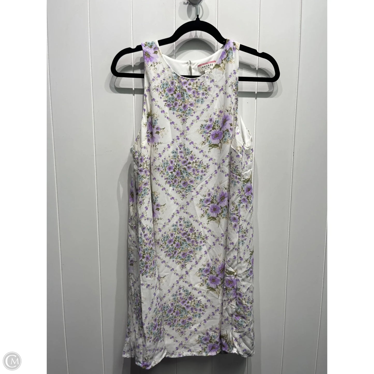 Dress Casual Short By Andree By Unit In Purple & White, Size: M