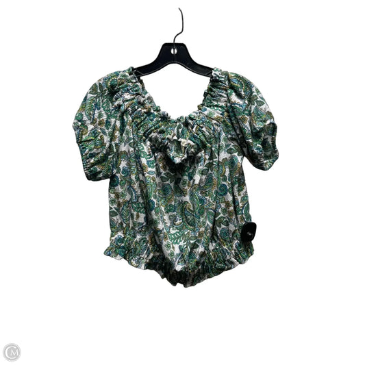 Top Short Sleeve By Loft In Blue & Green, Size: L