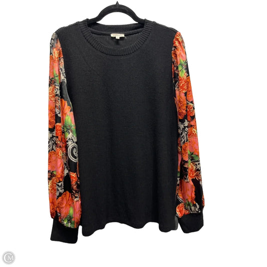 Top Long Sleeve By Jodifl In Black & Orange, Size: Xl