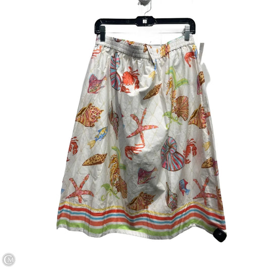 Skirt Midi By Talbots In Orange & White, Size: L