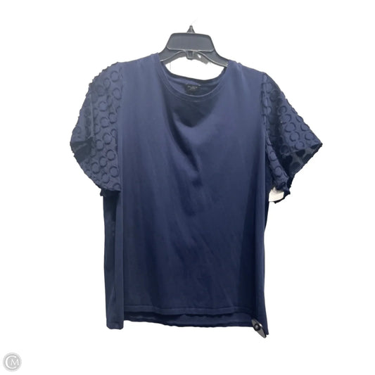 Top Short Sleeve By Ann Taylor In Navy, Size: Xl