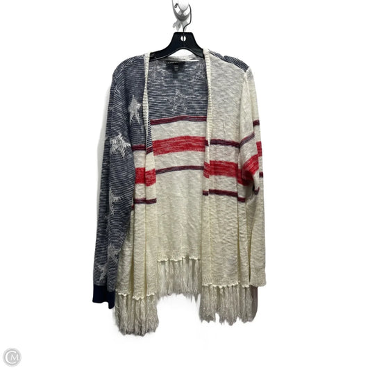 Sweater Cardigan By Lane Bryant In Blue & Red, Size: 22