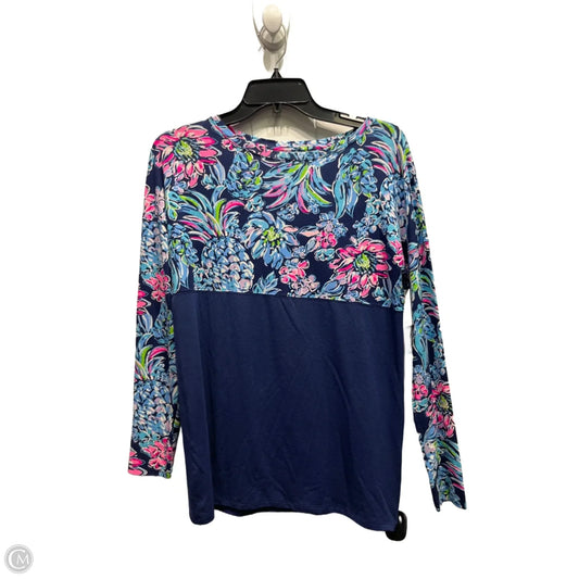 Top Long Sleeve Designer By Lilly Pulitzer In Blue & Pink, Size: Xxs