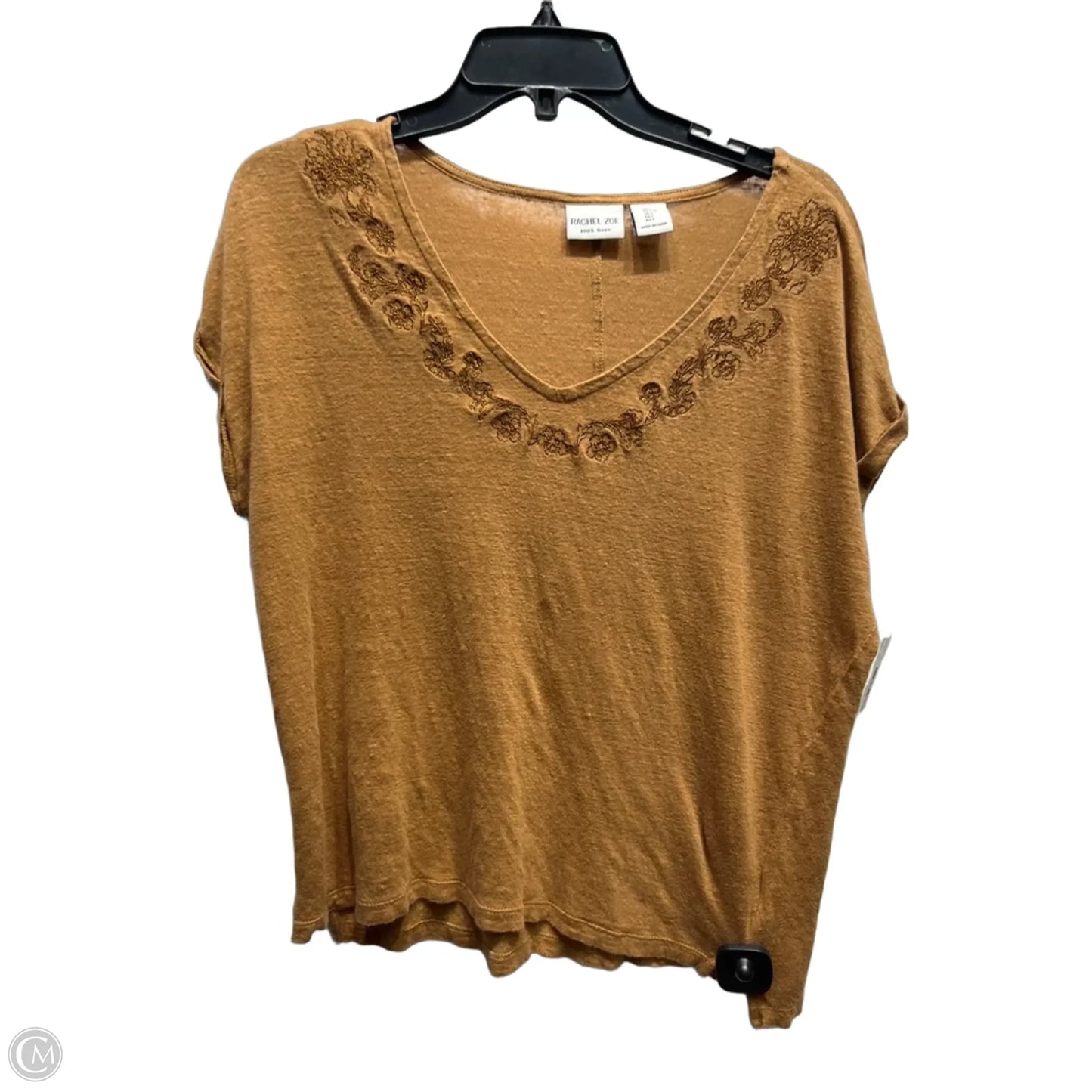 Top Short Sleeve By Rachel Zoe In Tan, Size: L