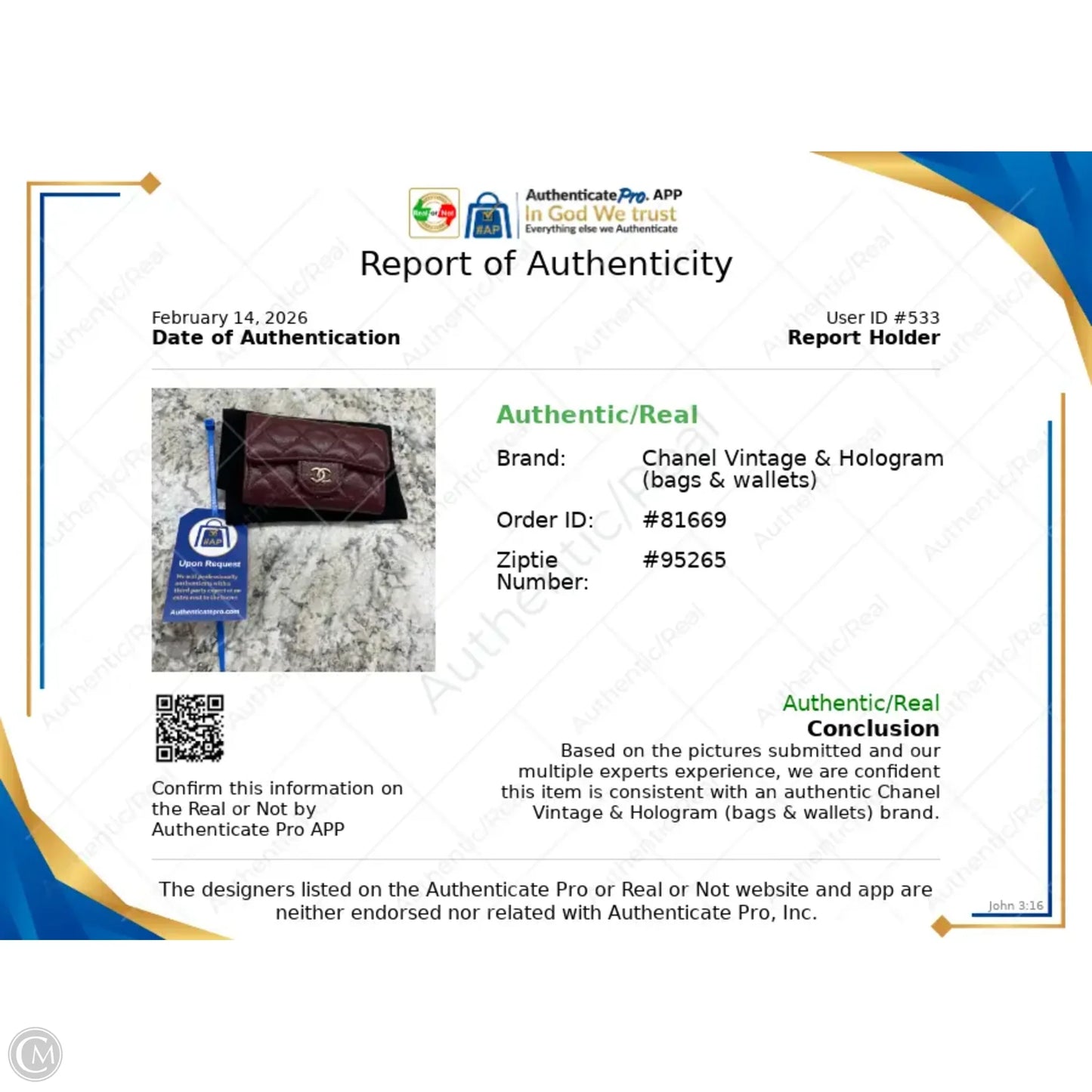 Wallet Luxury Designer By Chanel, Size: Large