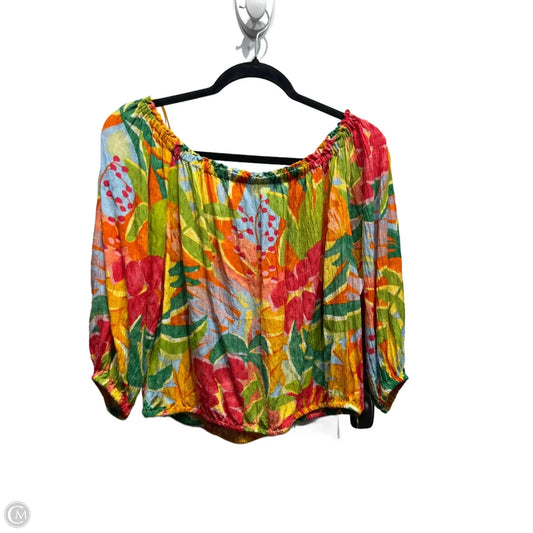 Top Short Sleeve By Rachel Zoe In Orange & Red, Size: L
