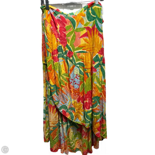 Skirt Midi By Rachel Zoe In Orange & Red, Size: L