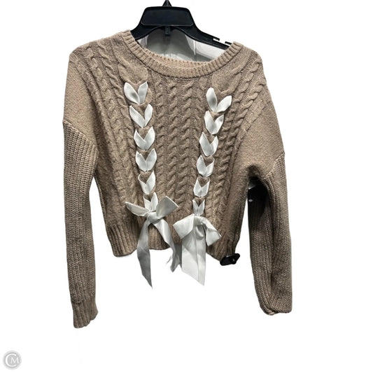 Sweater By Francesca's In Tan & White, Size: M