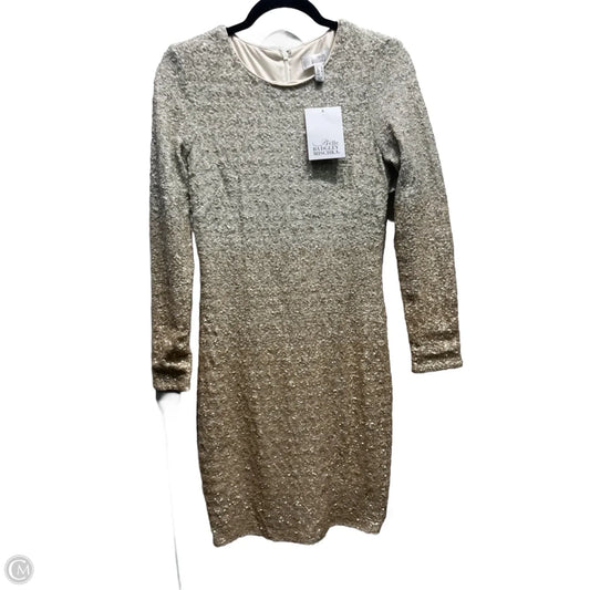 Dress Party Short By Badgley Mischka In Gold & White, Size: 4