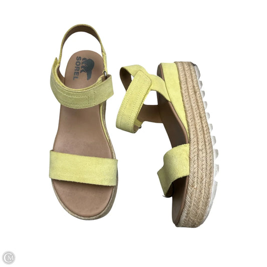 Sandals Heels Platform By Sorel In Yellow, Size: 9