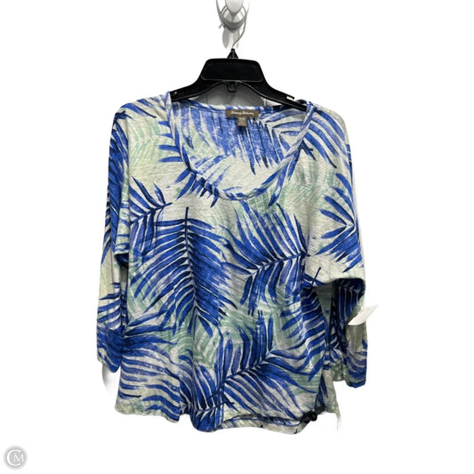 Top 3/4 Sleeve By Tommy Bahama In Blue & Green, Size: M
