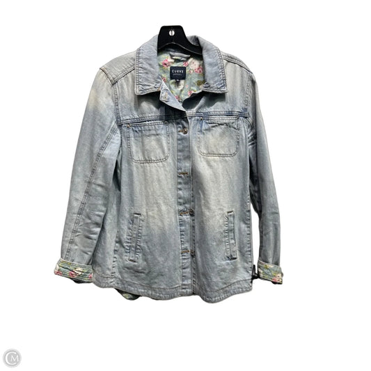 Jacket Denim By Curve Appeal In Blue Denim, Size: M