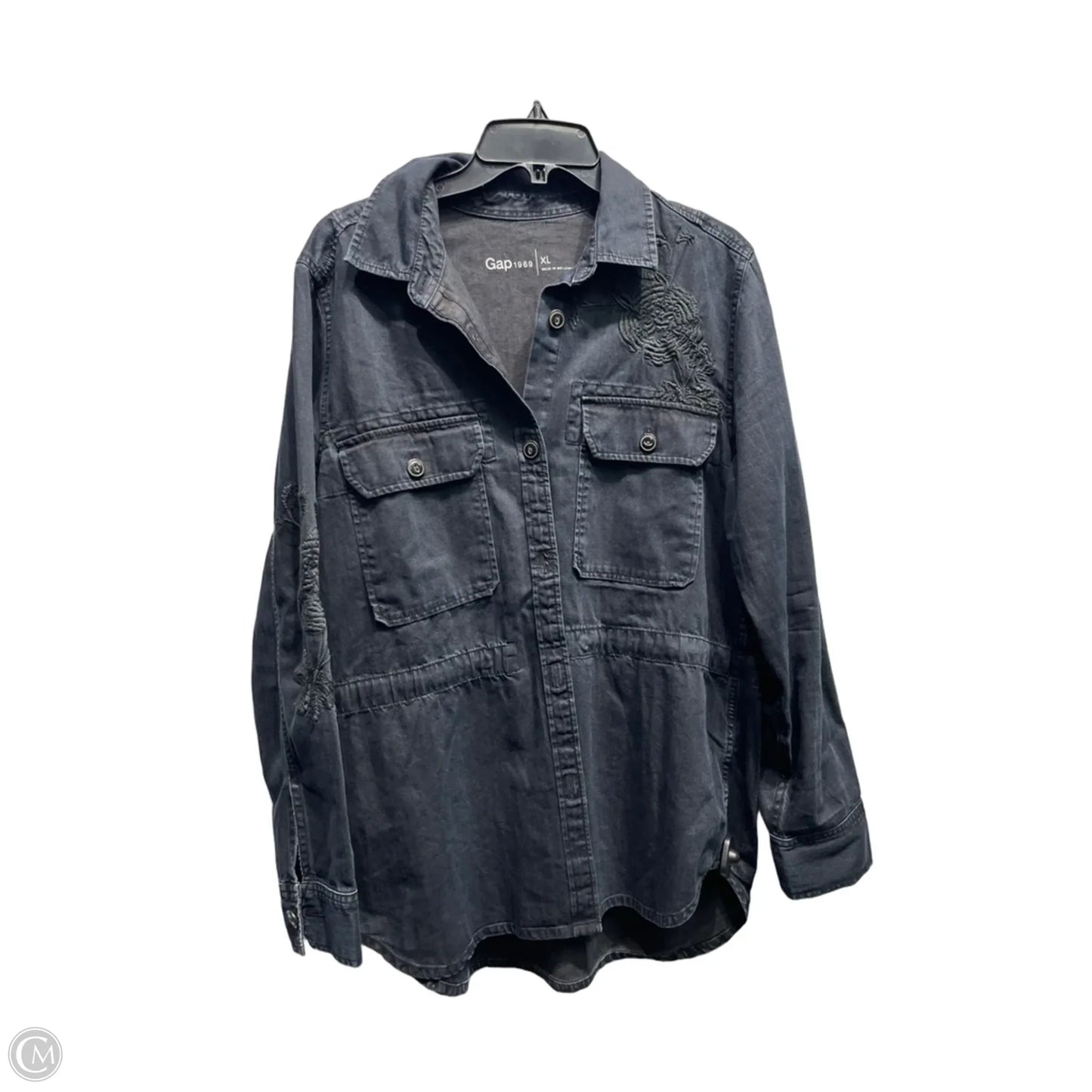 Jacket Denim By Gap In Black, Size: Xl