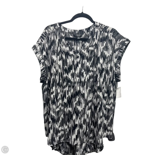 Top Short Sleeve By Simply Vera In Black & White, Size: Xl