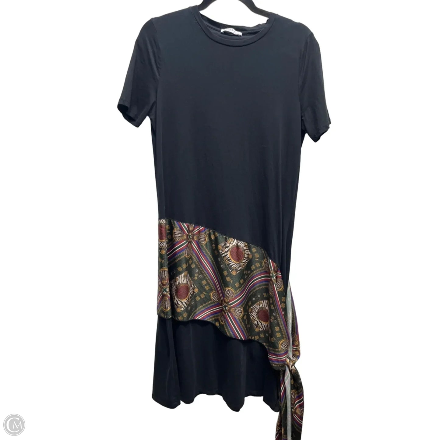 Dress Casual Midi By Zara In Black & Red, Size: M