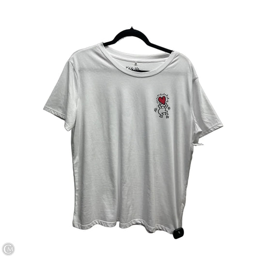 Top Short Sleeve By Clothes Mentor In Black & White, Size: L