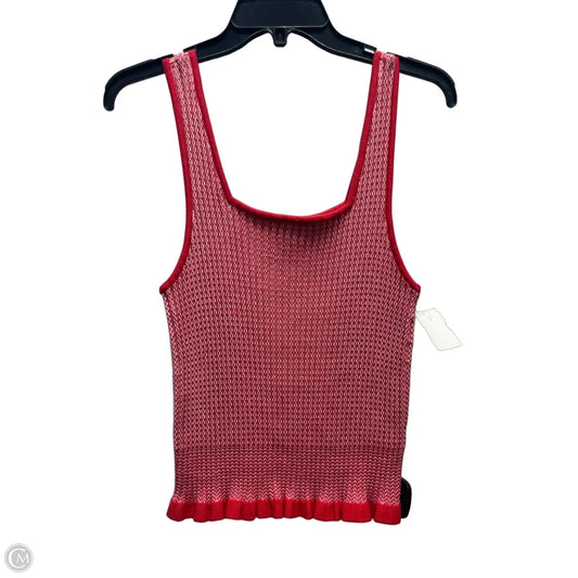 Top Sleeveless By Democracy In Red & White, Size: L