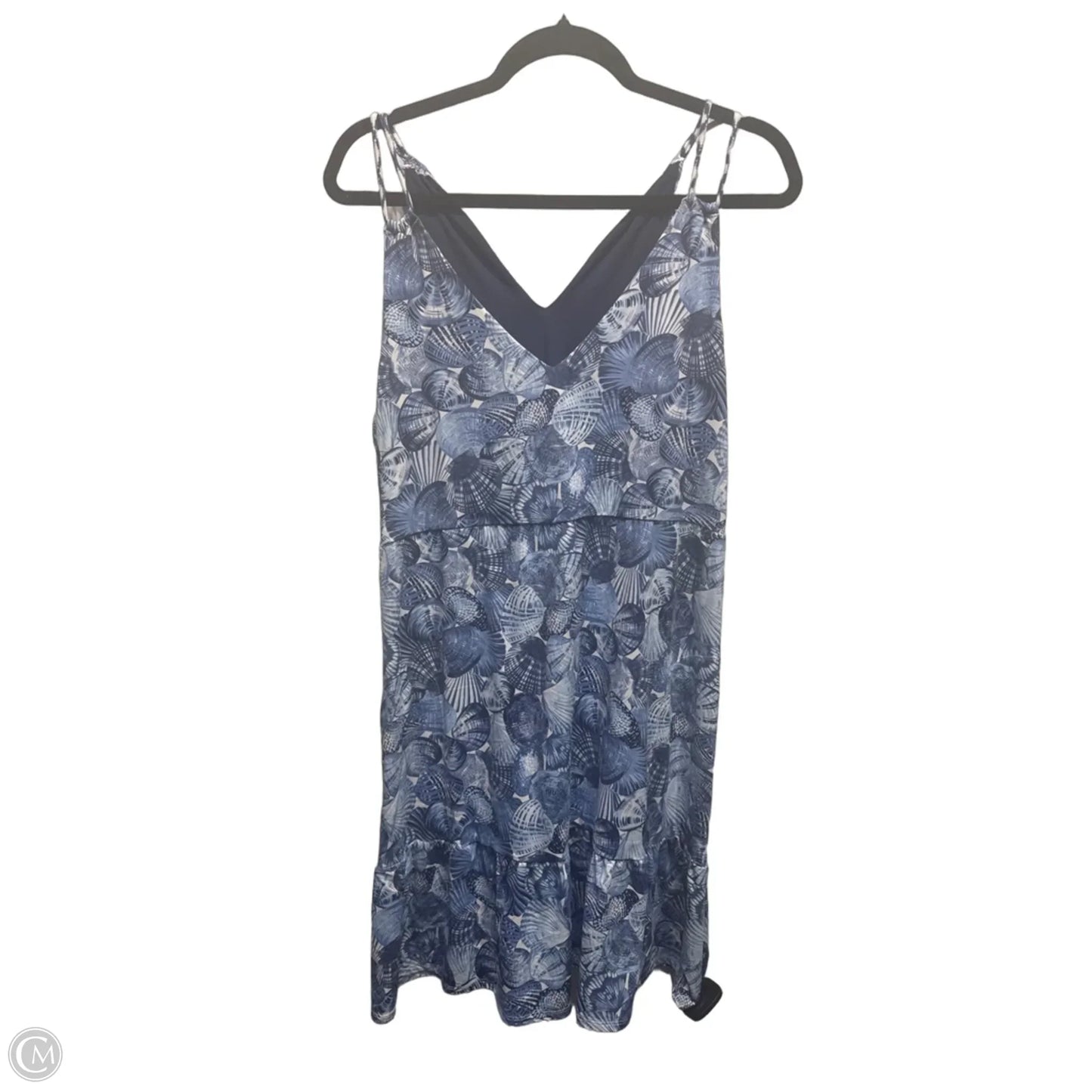 Dress Casual Short By Clothes Mentor In Blue & White, Size: L
