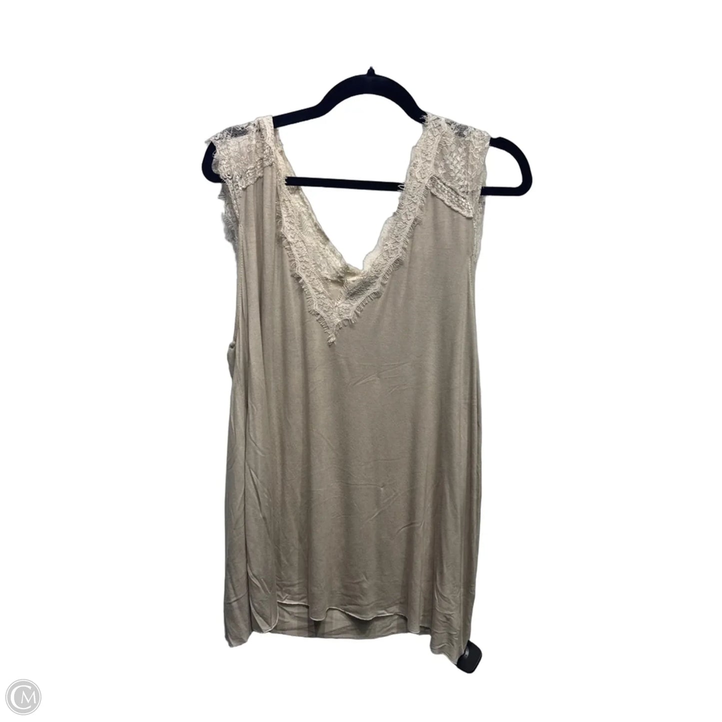 Top Short Sleeve By Pol In Taupe, Size: L