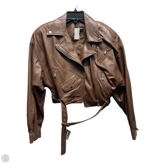 Jacket Leather By Lamarque In Brown, Size: S
