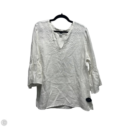 Top 3/4 Sleeve By Tommy Bahama In White, Size: L