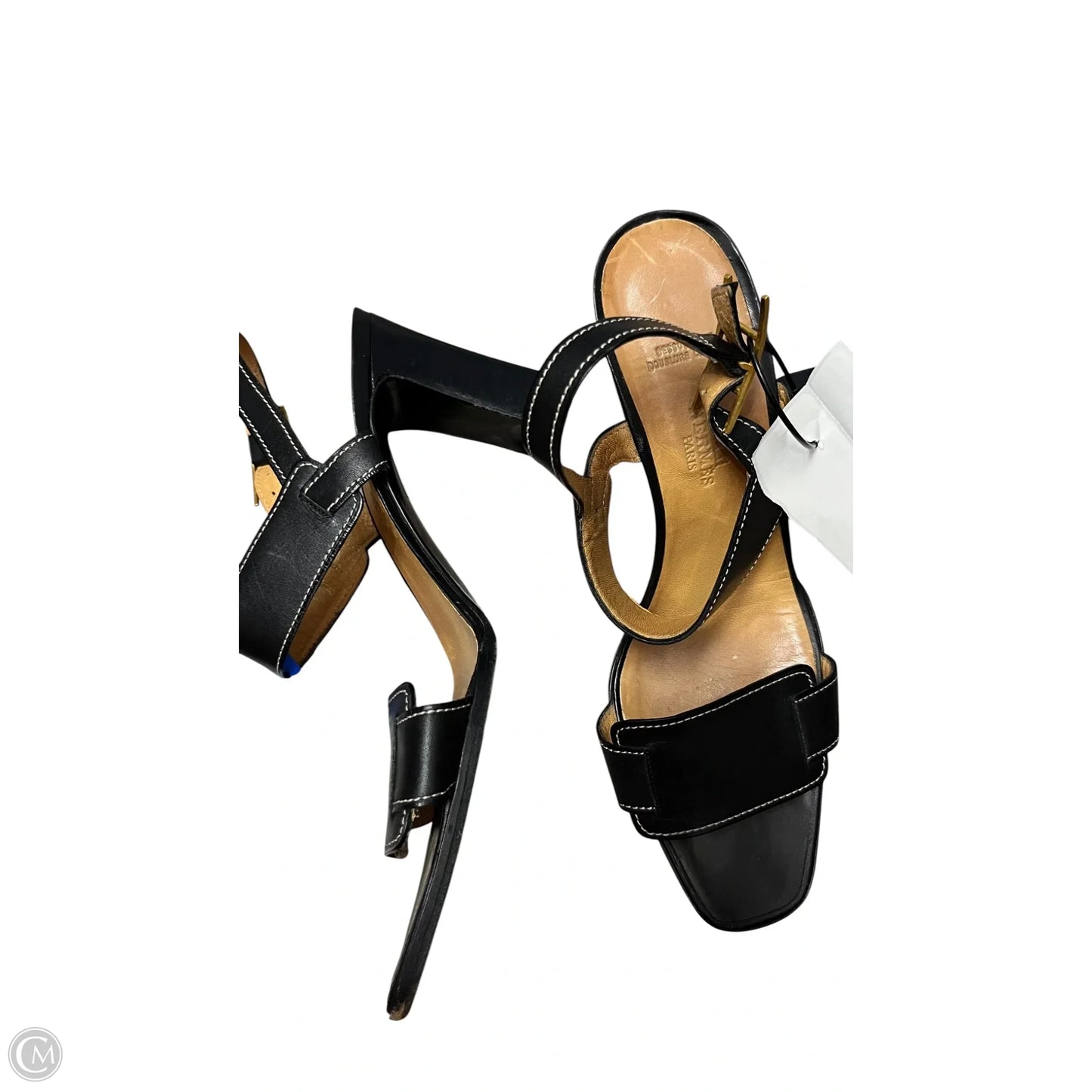 Sandals Luxury Designer By Hermes In Black, Size: 8.5