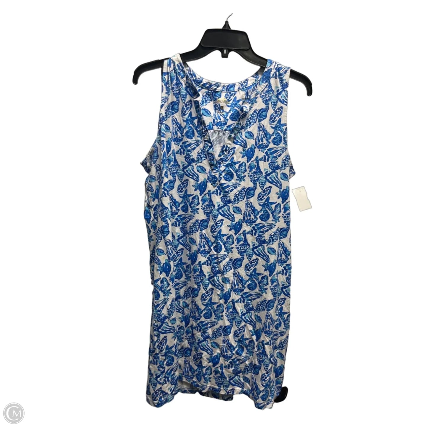 Dress Designer By Lilly Pulitzer In Blue & White, Size: L