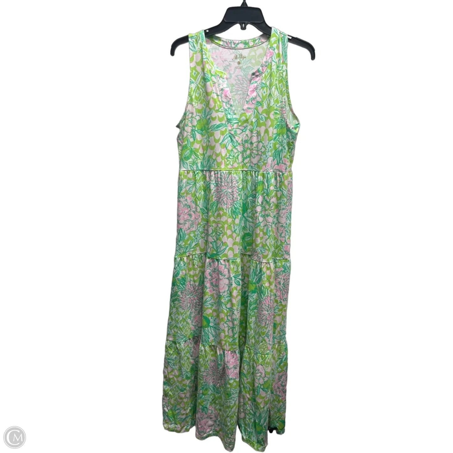 Dress Designer By Lilly Pulitzer In Green & Pink, Size: M