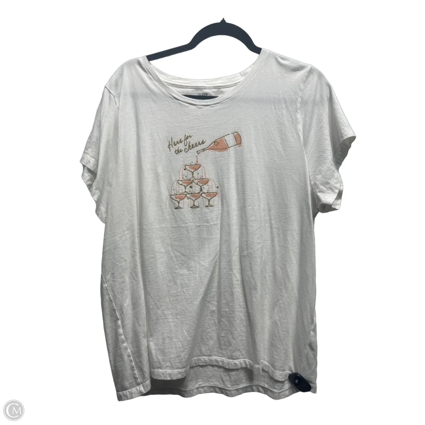 Top Short Sleeve By J. Crew In Orange & White, Size: 2x