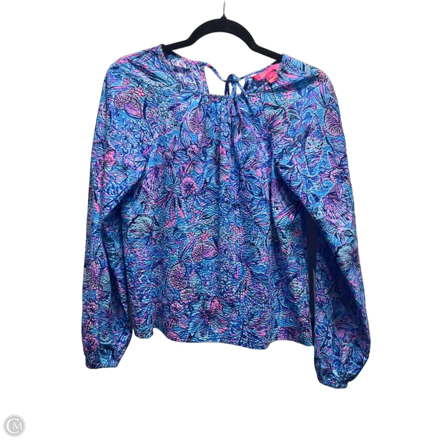 Top Long Sleeve Designer By Lilly Pulitzer In Blue & Purple, Size: Xs