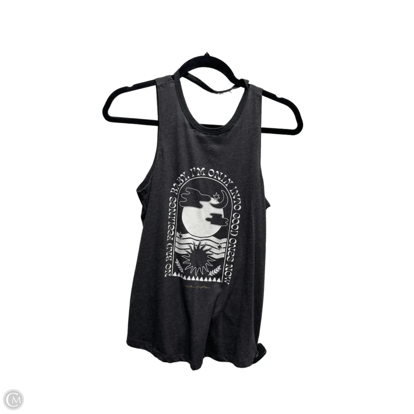 Top Sleeveless By Spiritual Gangster In Grey & White, Size: Xs