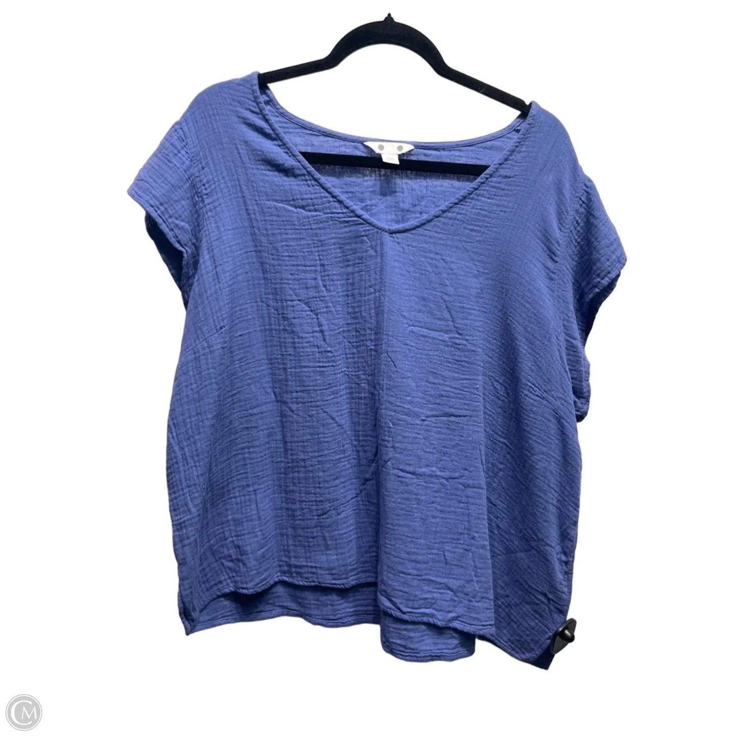 Top Short Sleeve By Three Dots In Blue, Size: Xxl