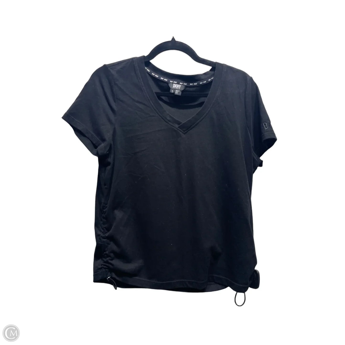 Top Short Sleeve By Dkny In Black, Size: L