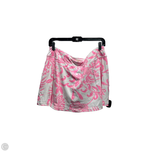 Skort Designer By Lilly Pulitzer In Pink & White, Size: L