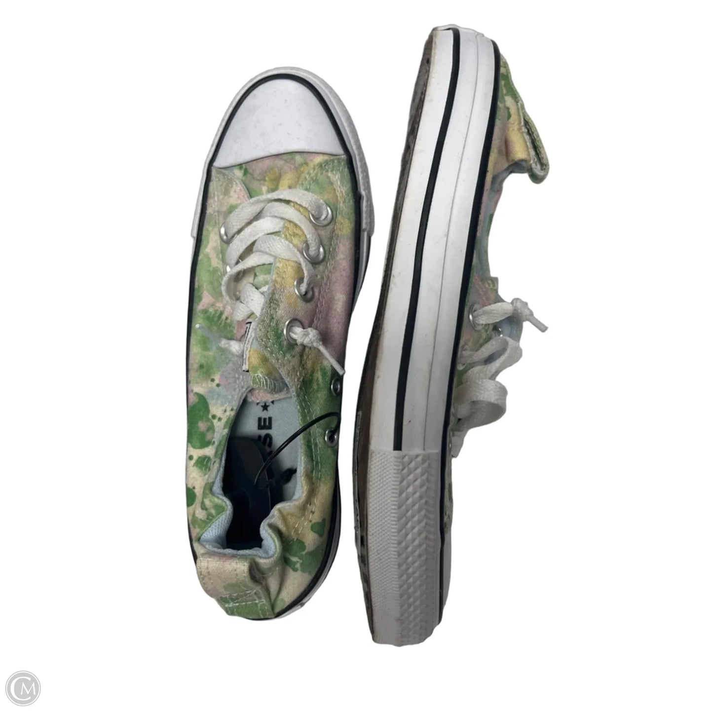 Shoes Sneakers By Converse In Cream & Green, Size: 7.5
