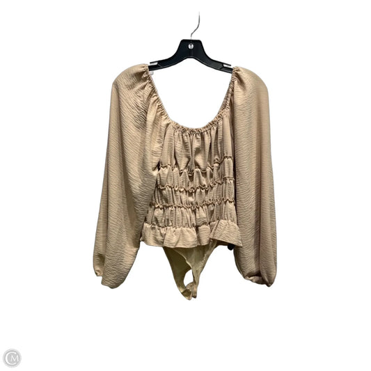 Blouse Long Sleeve By Entro In Tan, Size: S