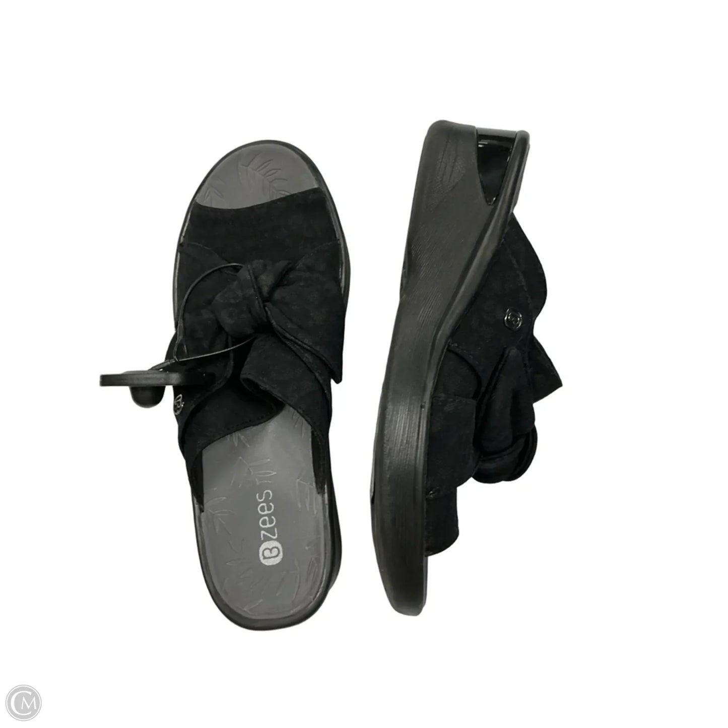 Sandals Heels Wedge By Bzees In Black, Size: 9
