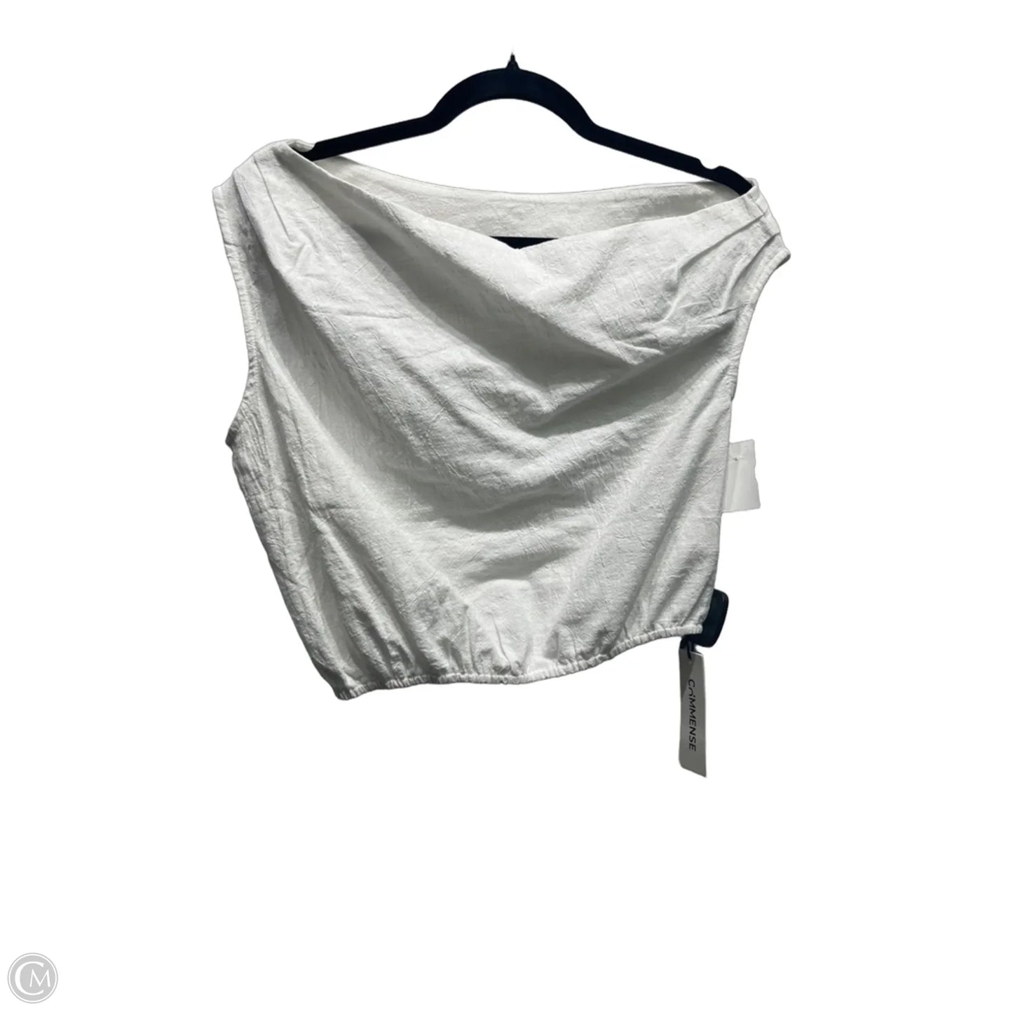 Top Short Sleeve By Commense In White, Size: S