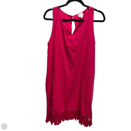 forcynthia linen dress FORCYNTHIA Women's Linen Blend Mini Dress with Fringe Hem and V-Neck