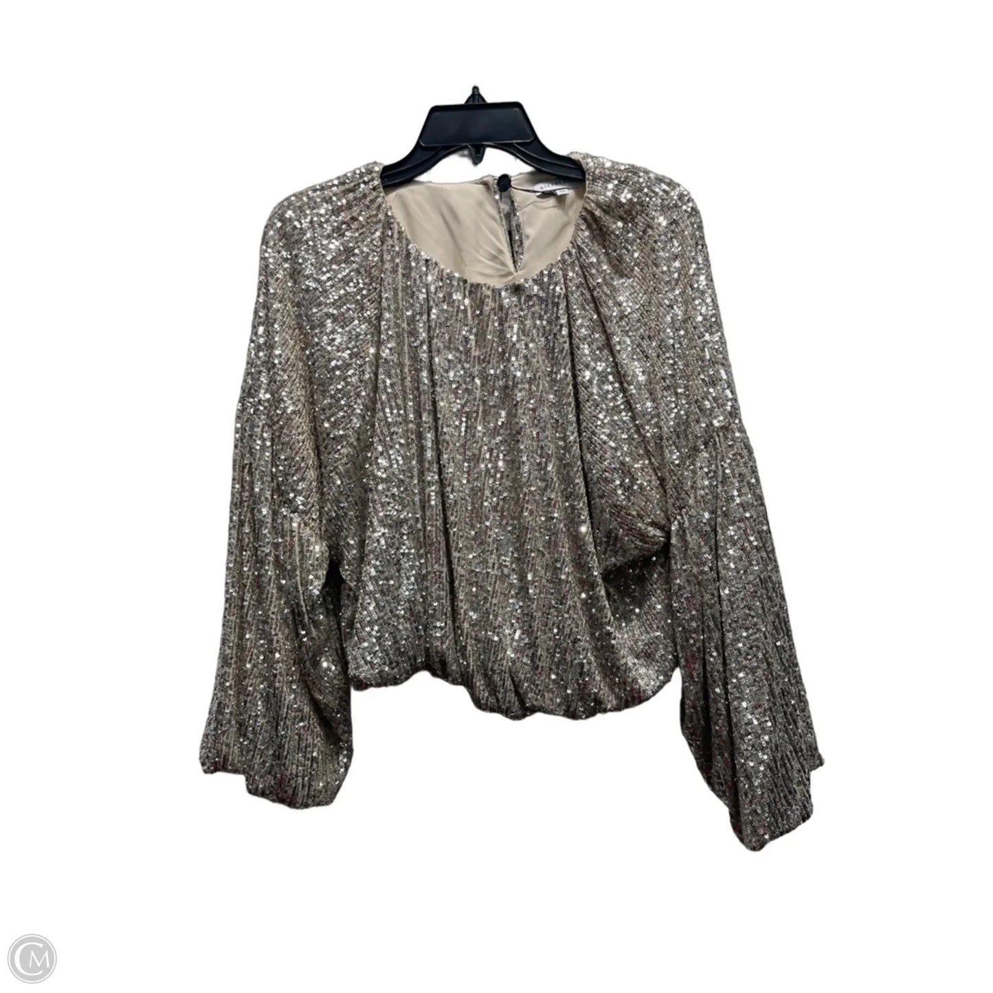 Blouse Long Sleeve By Gianni Bini In Silver, Size: Xs
