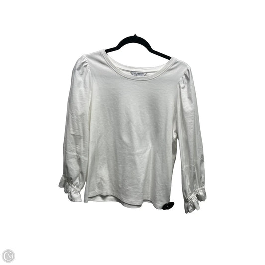 Top Long Sleeve By Liverpool In White, Size: L