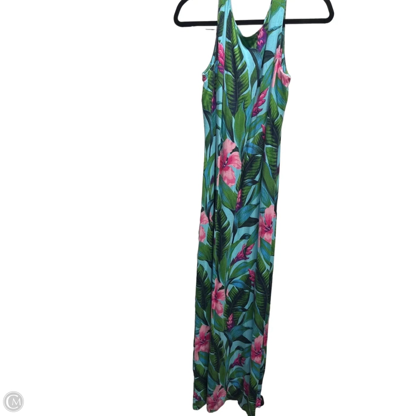 Dress Casual Maxi By Tommy Bahama In Blue & Pink, Size: L