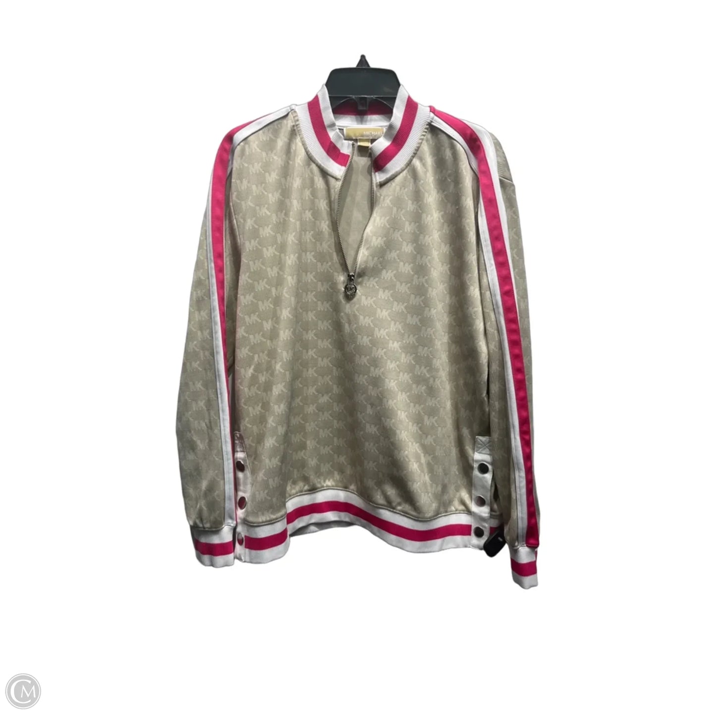 Sweatshirt Collar By Michael By Michael Kors In Cream & Pink, Size: Xl